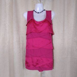 Fashion Bug Tiered Tank Top Fuchsia/Magenta Size 2x